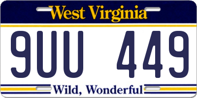 WV license plate 9UU449
