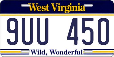 WV license plate 9UU450
