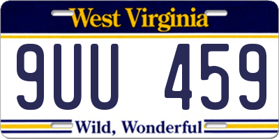WV license plate 9UU459