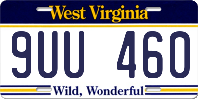 WV license plate 9UU460