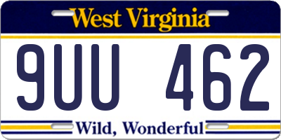 WV license plate 9UU462