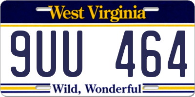 WV license plate 9UU464