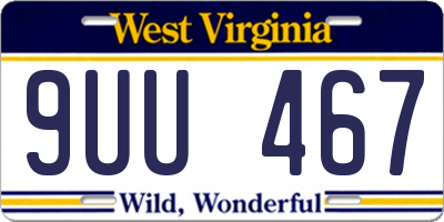 WV license plate 9UU467