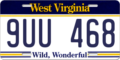 WV license plate 9UU468