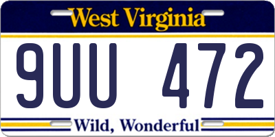 WV license plate 9UU472