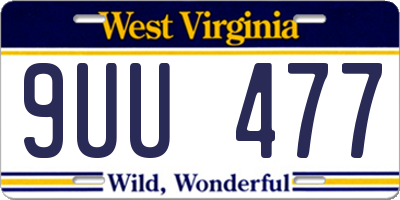 WV license plate 9UU477