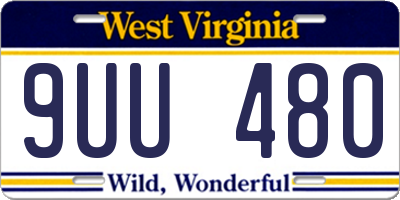WV license plate 9UU480