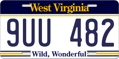 WV license plate 9UU482