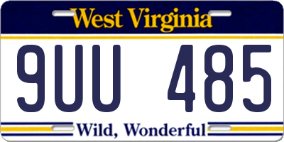 WV license plate 9UU485