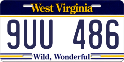 WV license plate 9UU486