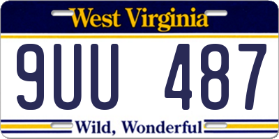WV license plate 9UU487