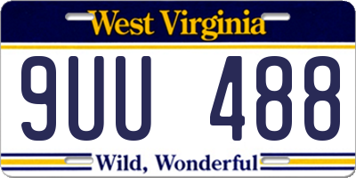 WV license plate 9UU488