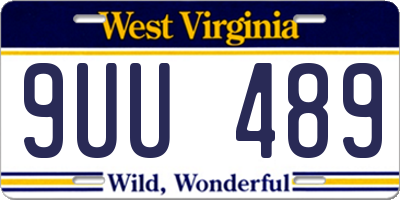 WV license plate 9UU489