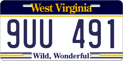 WV license plate 9UU491
