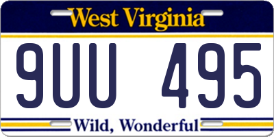 WV license plate 9UU495
