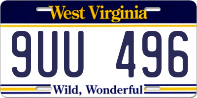 WV license plate 9UU496