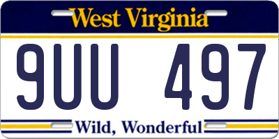 WV license plate 9UU497