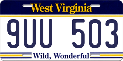 WV license plate 9UU503