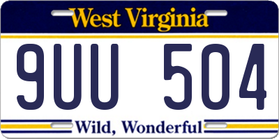 WV license plate 9UU504