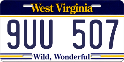 WV license plate 9UU507
