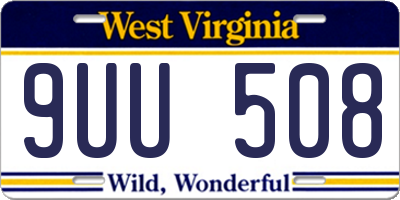 WV license plate 9UU508