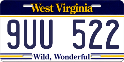WV license plate 9UU522