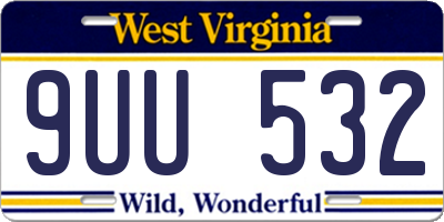 WV license plate 9UU532