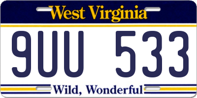 WV license plate 9UU533
