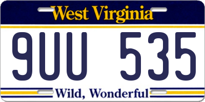 WV license plate 9UU535