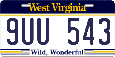 WV license plate 9UU543