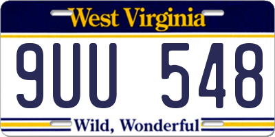 WV license plate 9UU548