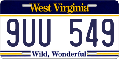 WV license plate 9UU549