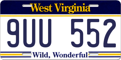WV license plate 9UU552