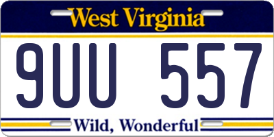 WV license plate 9UU557