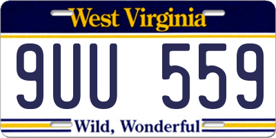 WV license plate 9UU559