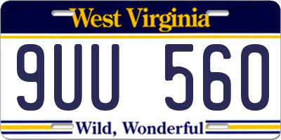 WV license plate 9UU560