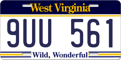 WV license plate 9UU561
