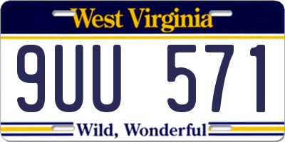 WV license plate 9UU571
