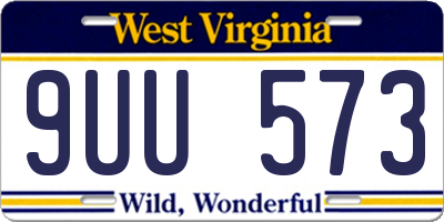 WV license plate 9UU573
