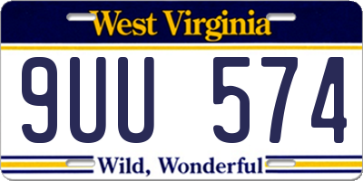 WV license plate 9UU574