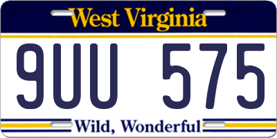 WV license plate 9UU575