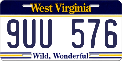 WV license plate 9UU576