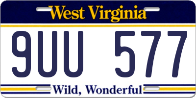 WV license plate 9UU577