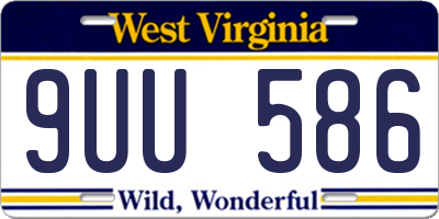 WV license plate 9UU586