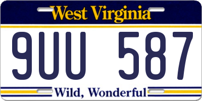 WV license plate 9UU587