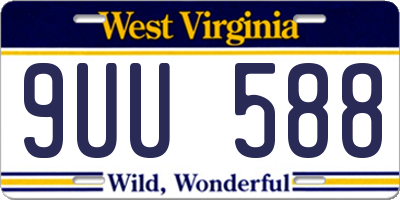 WV license plate 9UU588