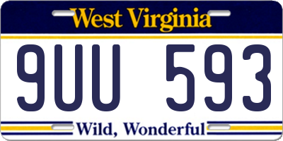 WV license plate 9UU593