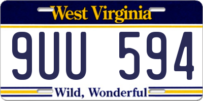 WV license plate 9UU594
