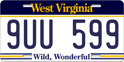 WV license plate 9UU599