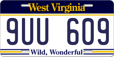 WV license plate 9UU609